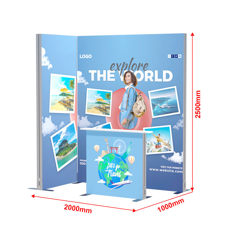 Modular Exhibition Stand LED Lightbox Ceiling Arch Display 1x2