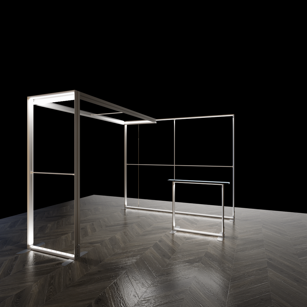 Modular Exhibition Stand LED Lightbox Ceiling Arch Display 3x2.5