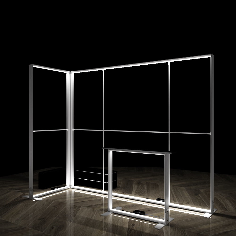 Modular Exhibition Stand LED Lightbox Ceiling Arch Display 3x1