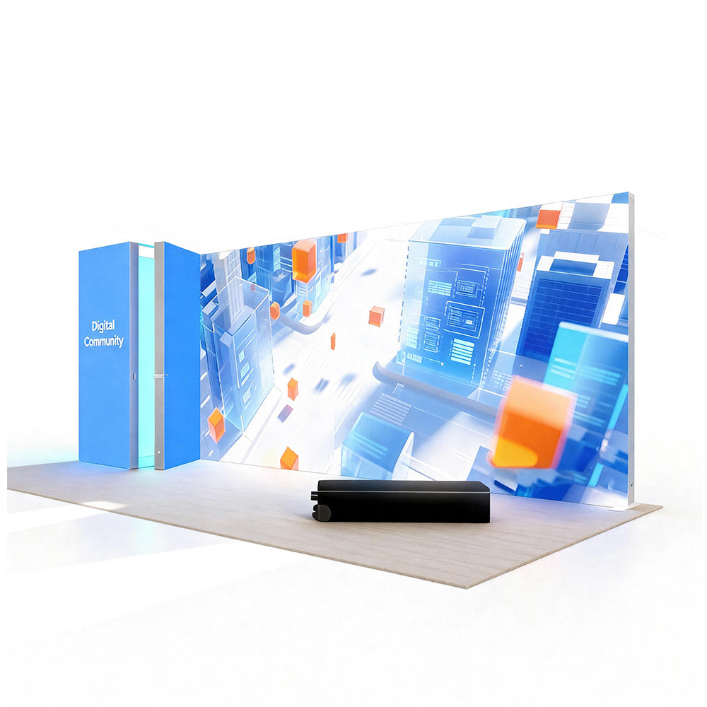 EZGO Modular Lightbox Storage Fabric Exhibition Booth4-20x10ft/6x3m ...