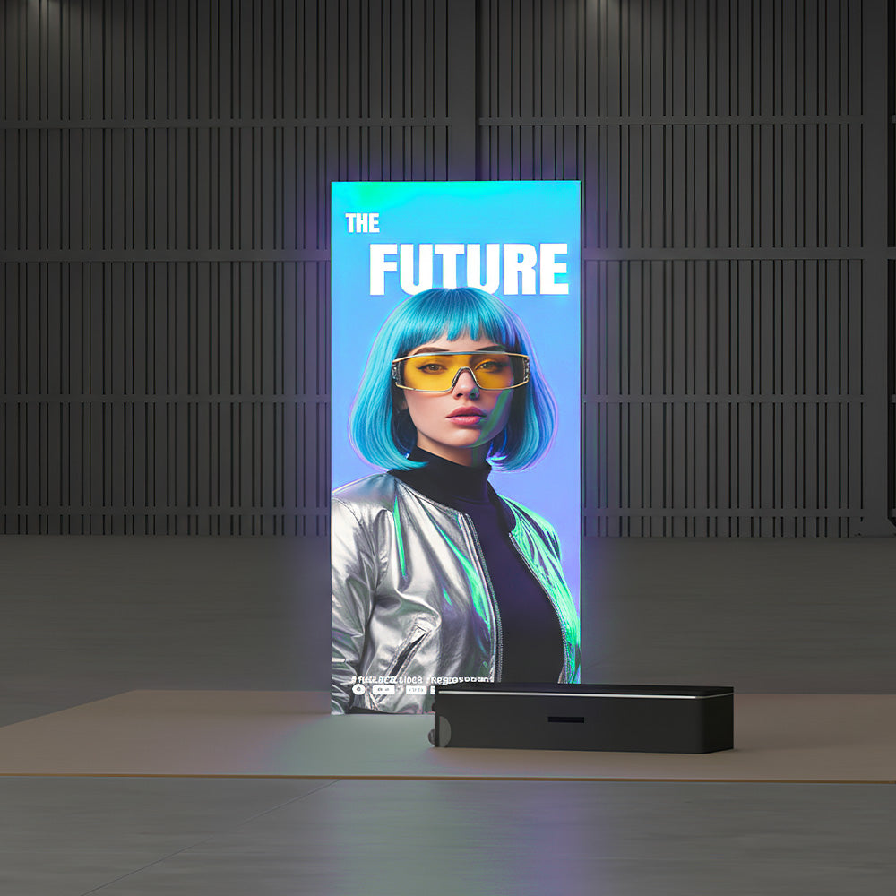 Freestanding LED Backlit Exhibition Stand Lightbox 3.3x6.5ft/1x2m