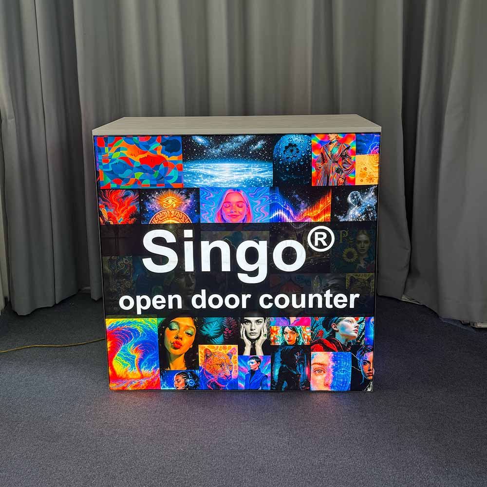 SINGO® 3 Sides Backlit Counter with Locking Storage 3.3ft/1m