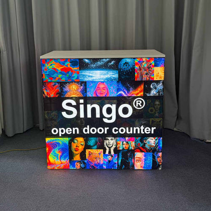 SINGO® 3 Sides Backlit Counter with Locking Storage 3.3ft/1m