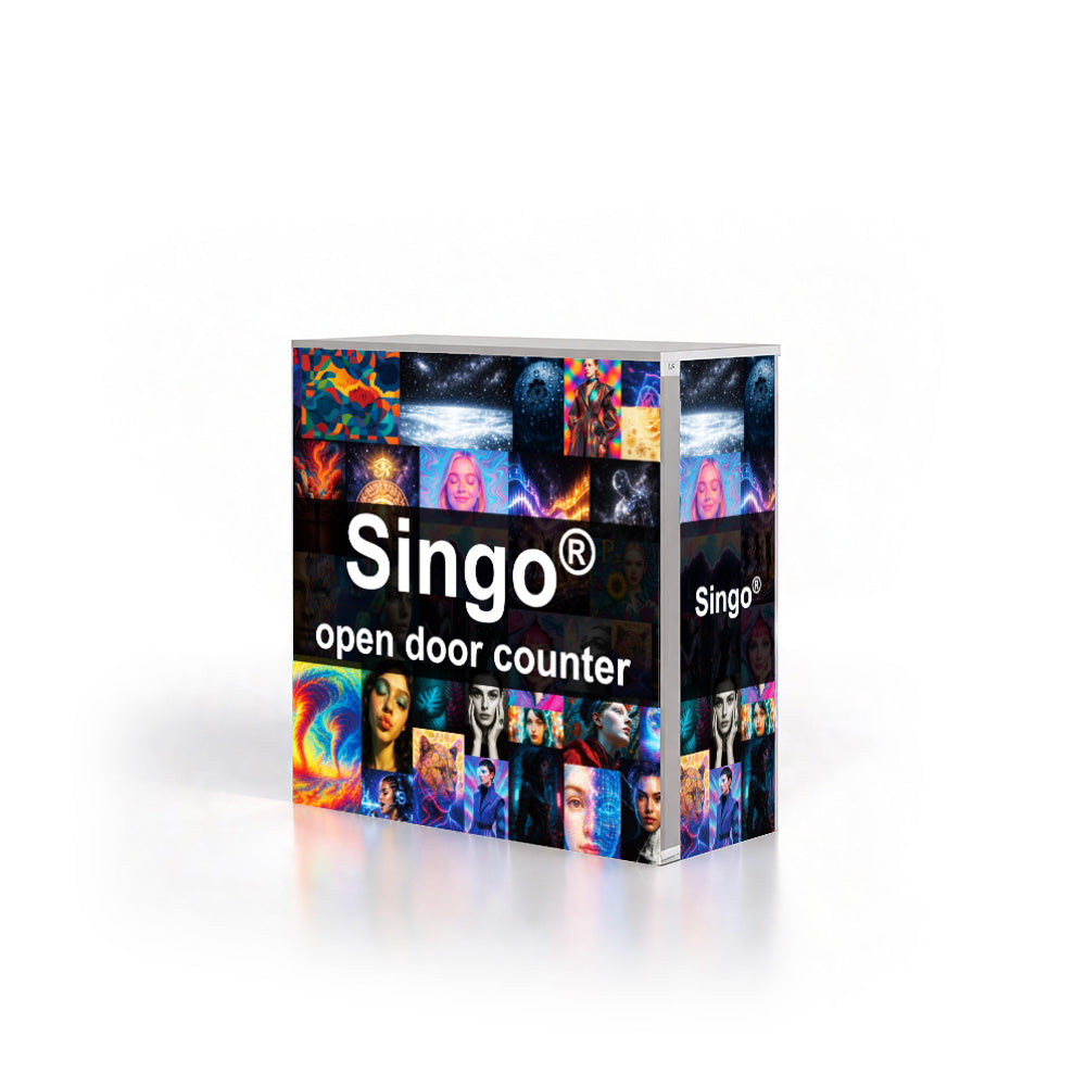 SINGO® 3 Sides Backlit Counter with Locking Storage 3.3ft/1m