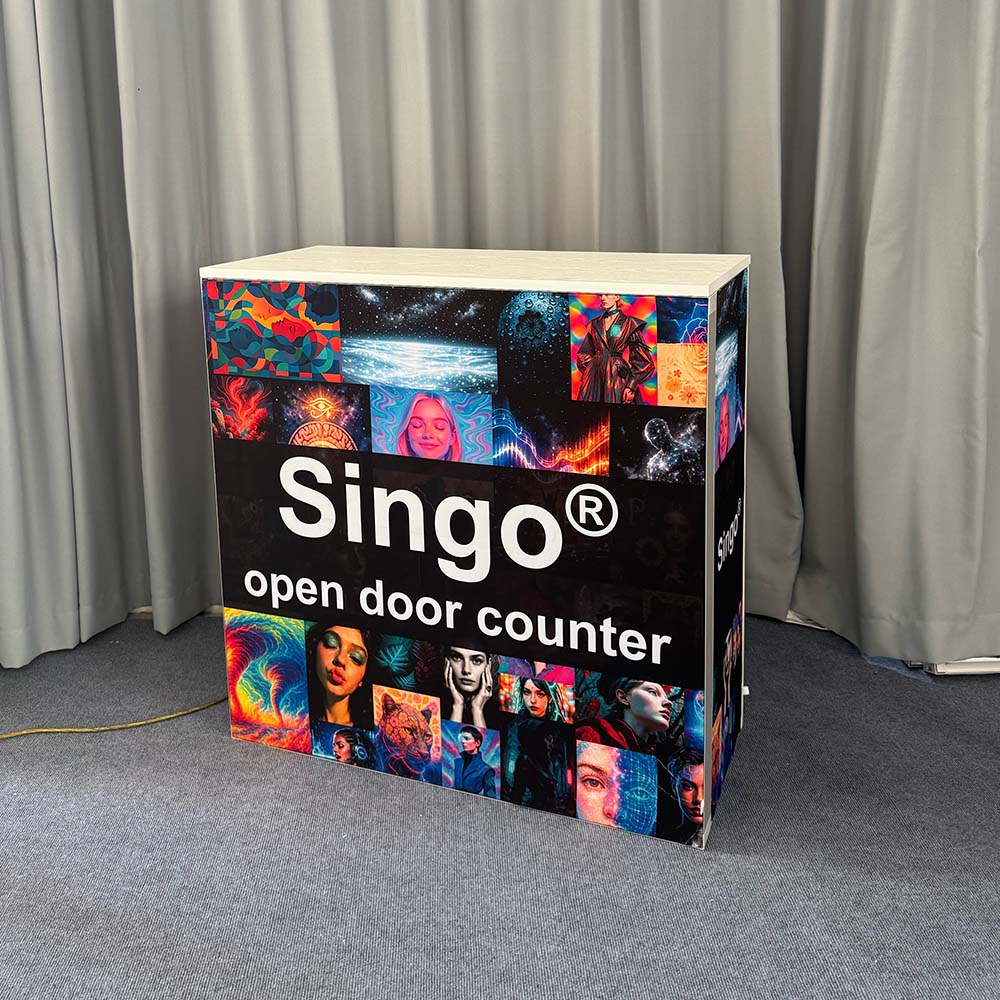 SINGO® 3 Sides Backlit Counter with Locking Storage 3.3ft/1m