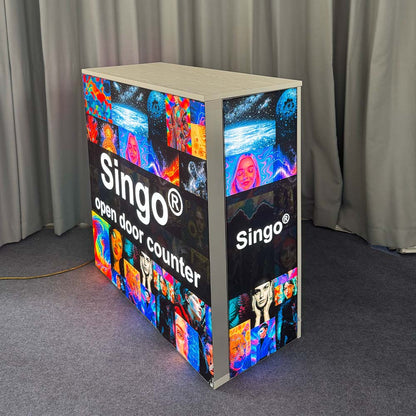 SINGO® 3 Sides Backlit Counter with Locking Storage 3.3ft/1m