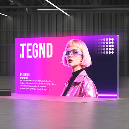 Freestanding LED Backlit Exhibition Stand Lightbox 16.4x8ft/5x2.44m