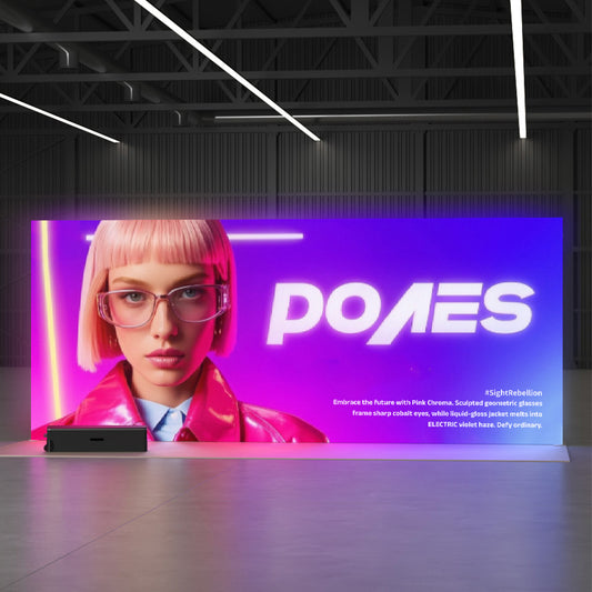 Freestanding LED Backlit Exhibition Stand Lightbox 20x8ft/6x2.44m