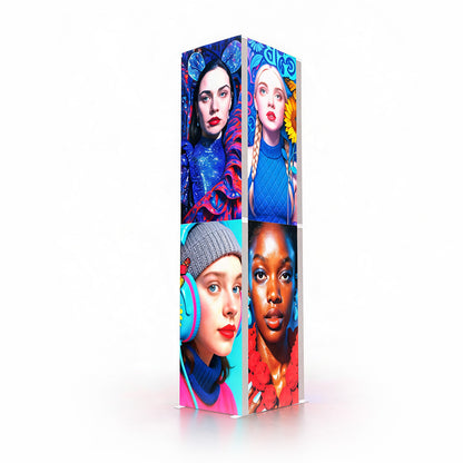 Freestanding LED Exhibition Lightbox Tower 3.3x3.3x14.8ft (1x1x4.5m)