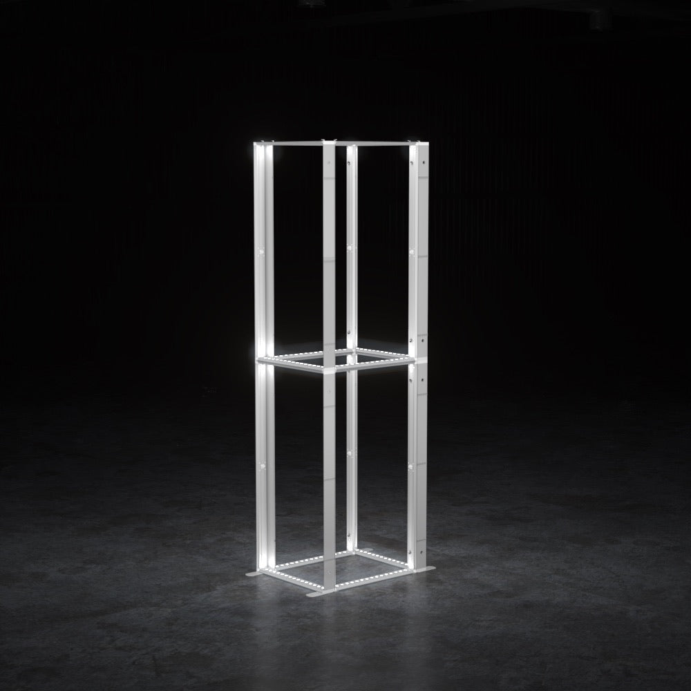 Freestanding LED Exhibition Lightbox Tower 3.3x3.3x14.8ft (1x1x4.5m)