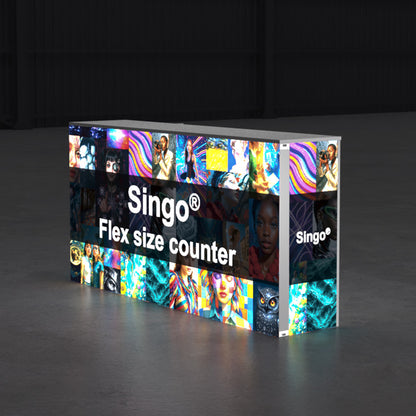 SINGO® Flex Size Backlit Counter with Locking Storage 6.5ft/2m