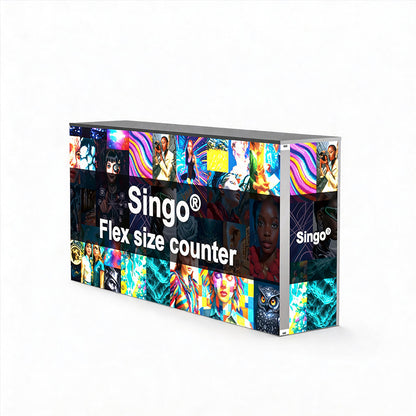 SINGO® Flex Size Backlit Counter with Locking Storage 6.5ft/2m