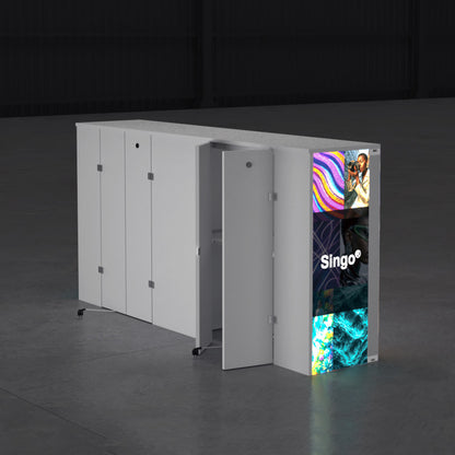 SINGO® Flex Size Backlit Counter with Locking Storage 6.5ft/2m