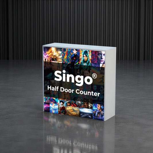 SINGO® Half Door Backlit Counter with Locking Storage 3.3ft/1m