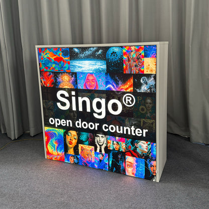 SINGO® Half Door Backlit Counter with Locking Storage 3.3ft/1m