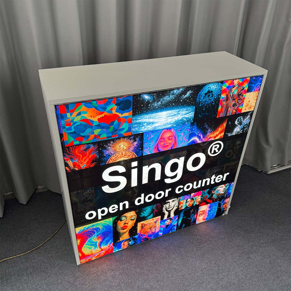 SINGO® Half Door Backlit Counter with Locking Storage 3.3ft/1m