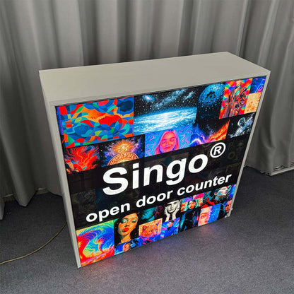 SINGO® Half Door Backlit Counter with Locking Storage 3.3ft/1m