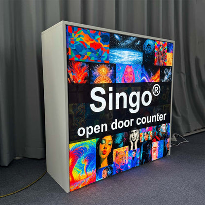 SINGO® Half Door Backlit Counter with Locking Storage 3.3ft/1m