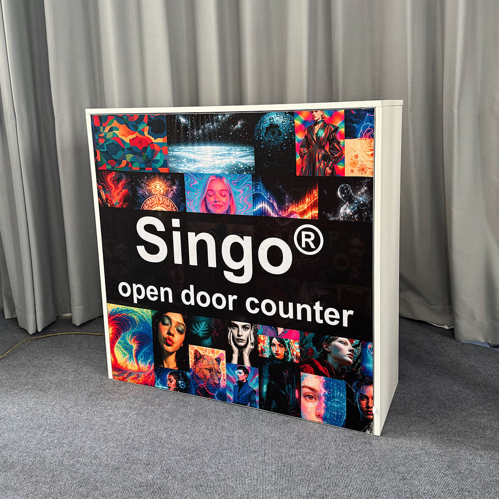SINGO® Half Door Backlit Counter with Locking Storage 3.3ft/1m