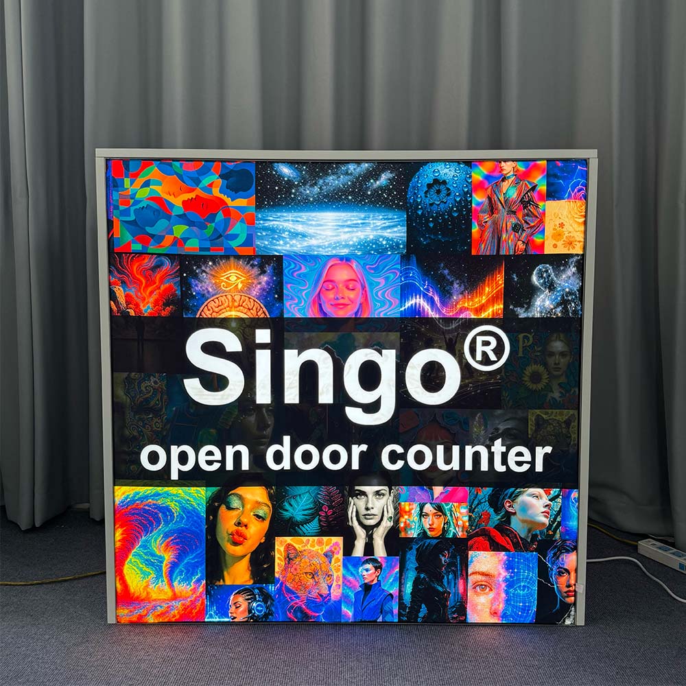 SINGO® Half Door Backlit Counter with Locking Storage 3.3ft/1m