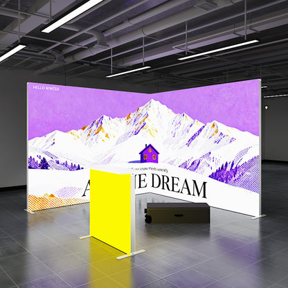 SINGO®  LED Curtain Backlit Exhibition Lightbox L-Shape Kit1-10x10ft/3x3m