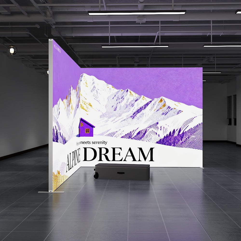 SINGO®  LED Curtain Backlit Exhibition Lightbox L-Shape Kit1-10x10ft/3x3m