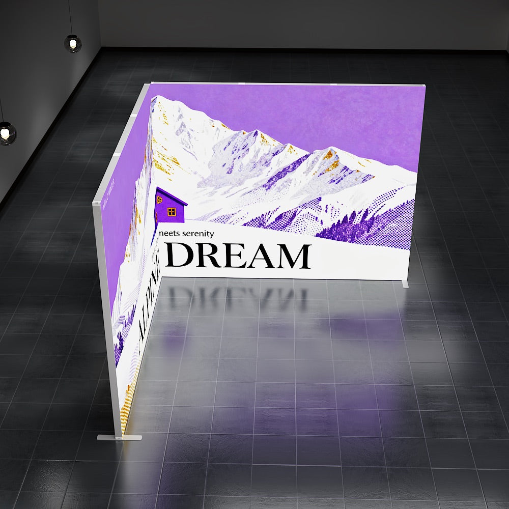 SINGO®  LED Curtain Backlit Exhibition Lightbox L-Shape Kit1-10x10ft/3x3m