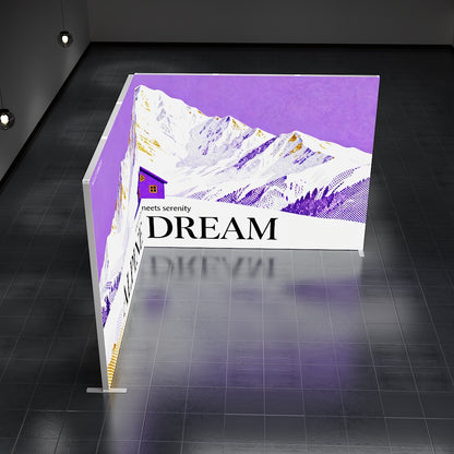 SINGO®  LED Curtain Backlit Exhibition Lightbox L-Shape Kit1-10x10ft/3x3m