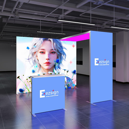 SINGO®  LED Curtain Backlit Exhibition Lightbox Ceiling Arch Kit1-10x10ft/3x3m