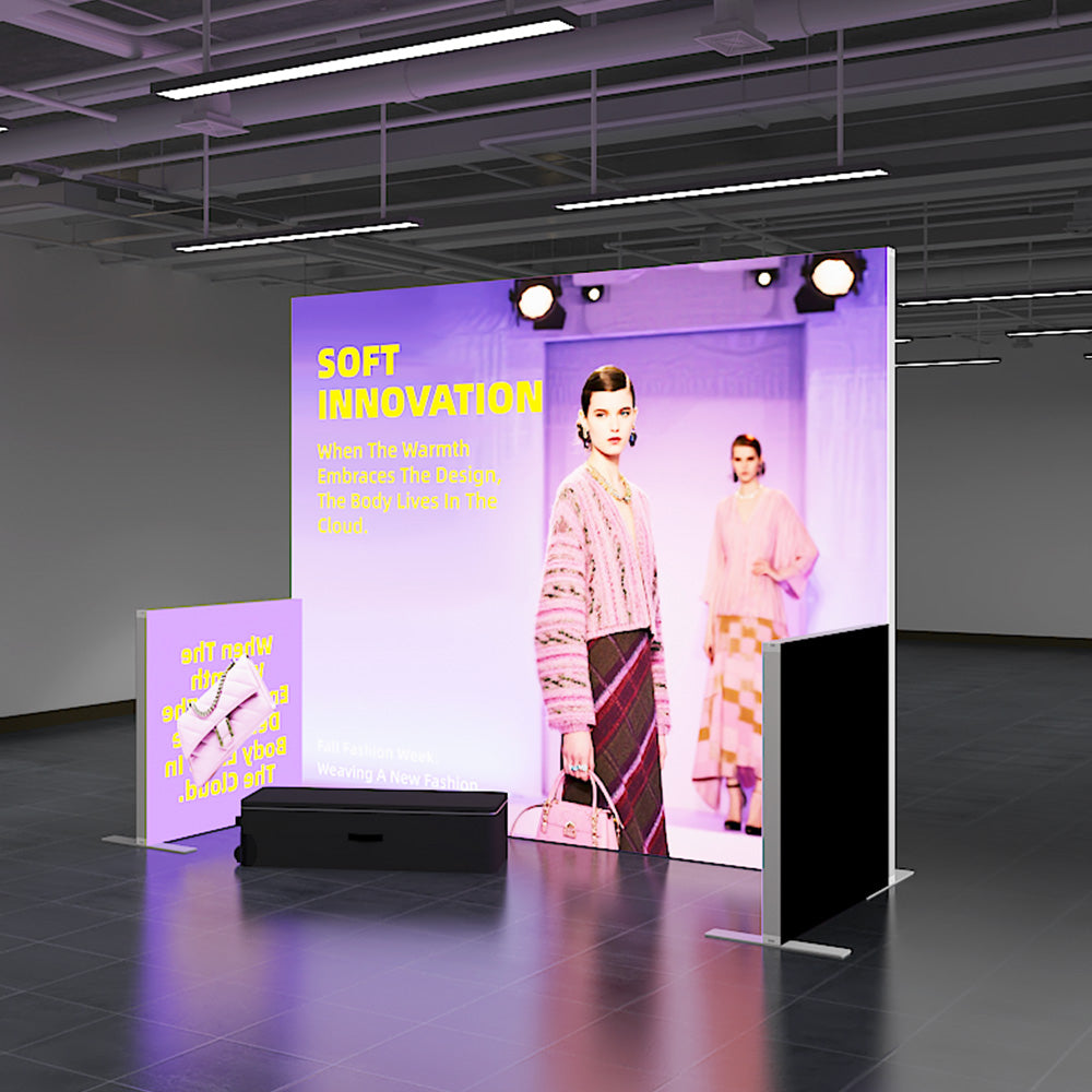 SINGO®  LED Curtain Backlit Exhibition Lightbox U-Shape Kit1-10x10ft/3x3m