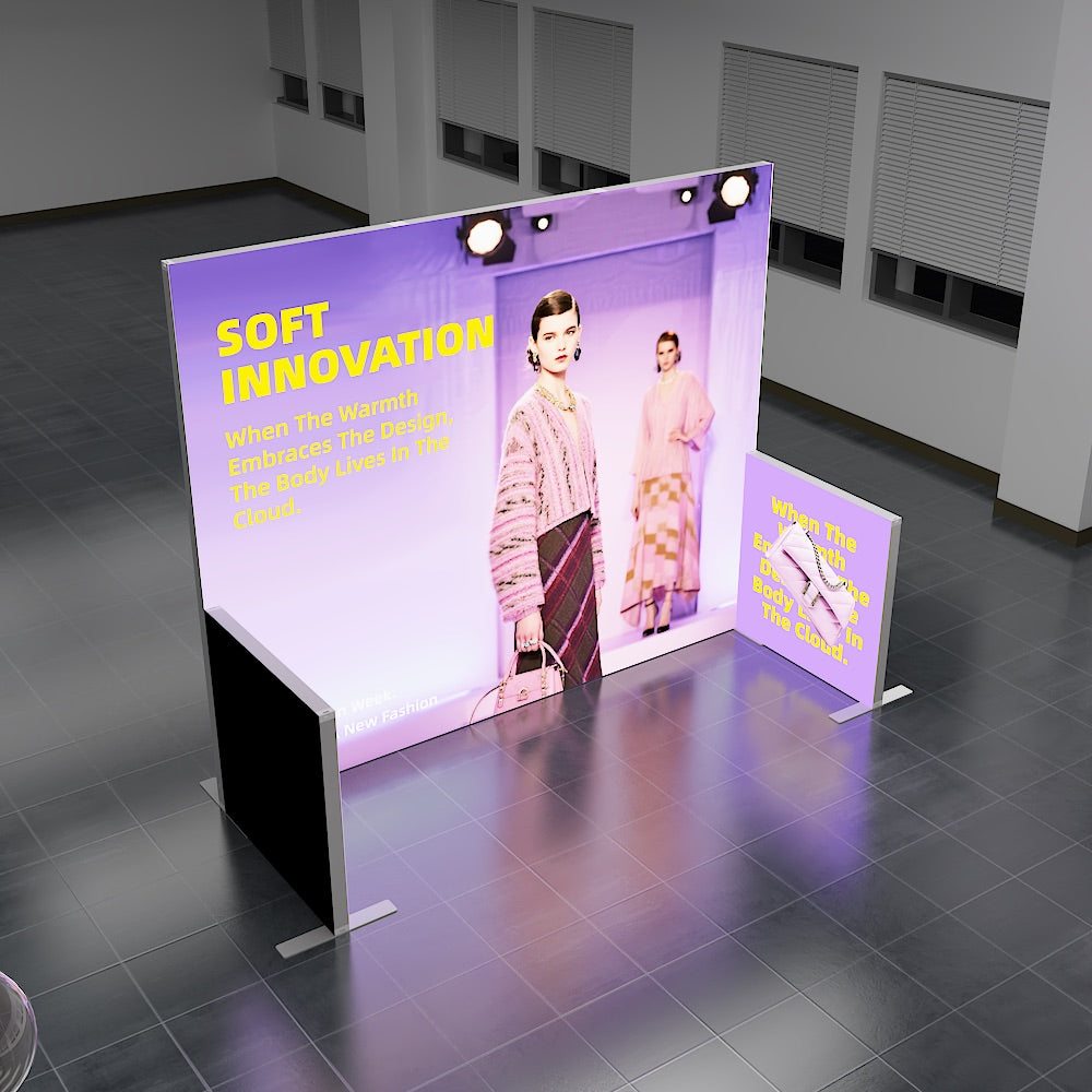 SINGO®  LED Curtain Backlit Exhibition Lightbox U-Shape Kit1-10x10ft/3x3m