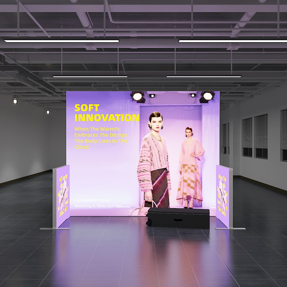 SINGO®  LED Curtain Backlit Exhibition Lightbox U-Shape Kit1-10x10ft/3x3m