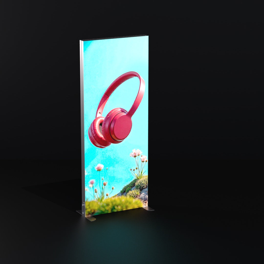 Freestanding LED Backlit Exhibition Stand Lightbox 1000 x 2500mm